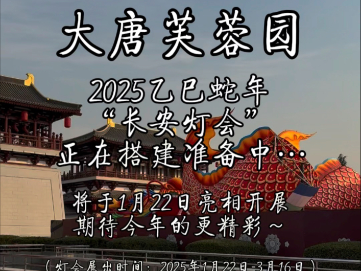 大唐芙蓉园2025乙巳蛇年“长安灯会”正在搭建准备中哔哩哔哩bilibili