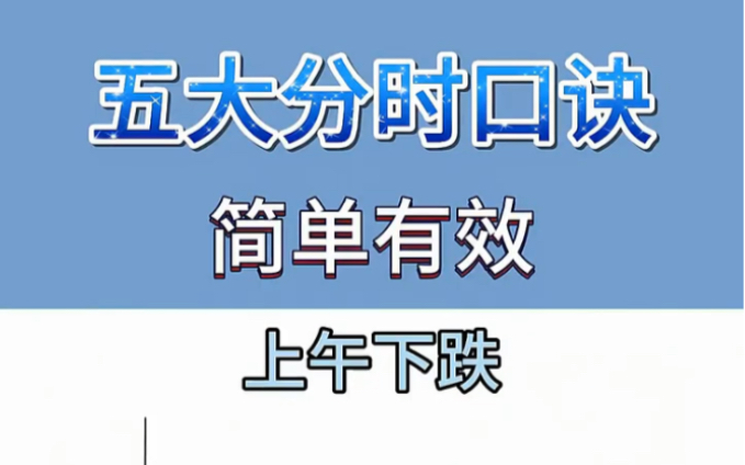 很多散户都不会看分时图,那么今天补一补这块的知识点,五大分时口诀,简单有效,请认真看完!哔哩哔哩bilibili