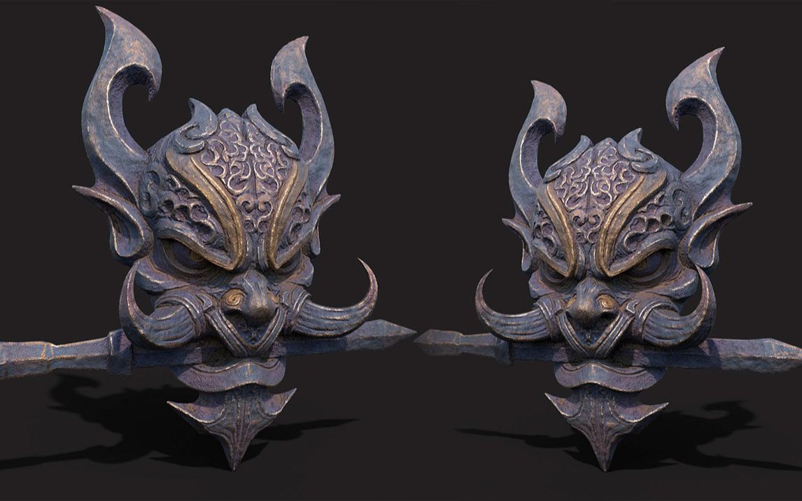 zb sp次世代道具"般若面具"案例雕刻材质全流程讲解!