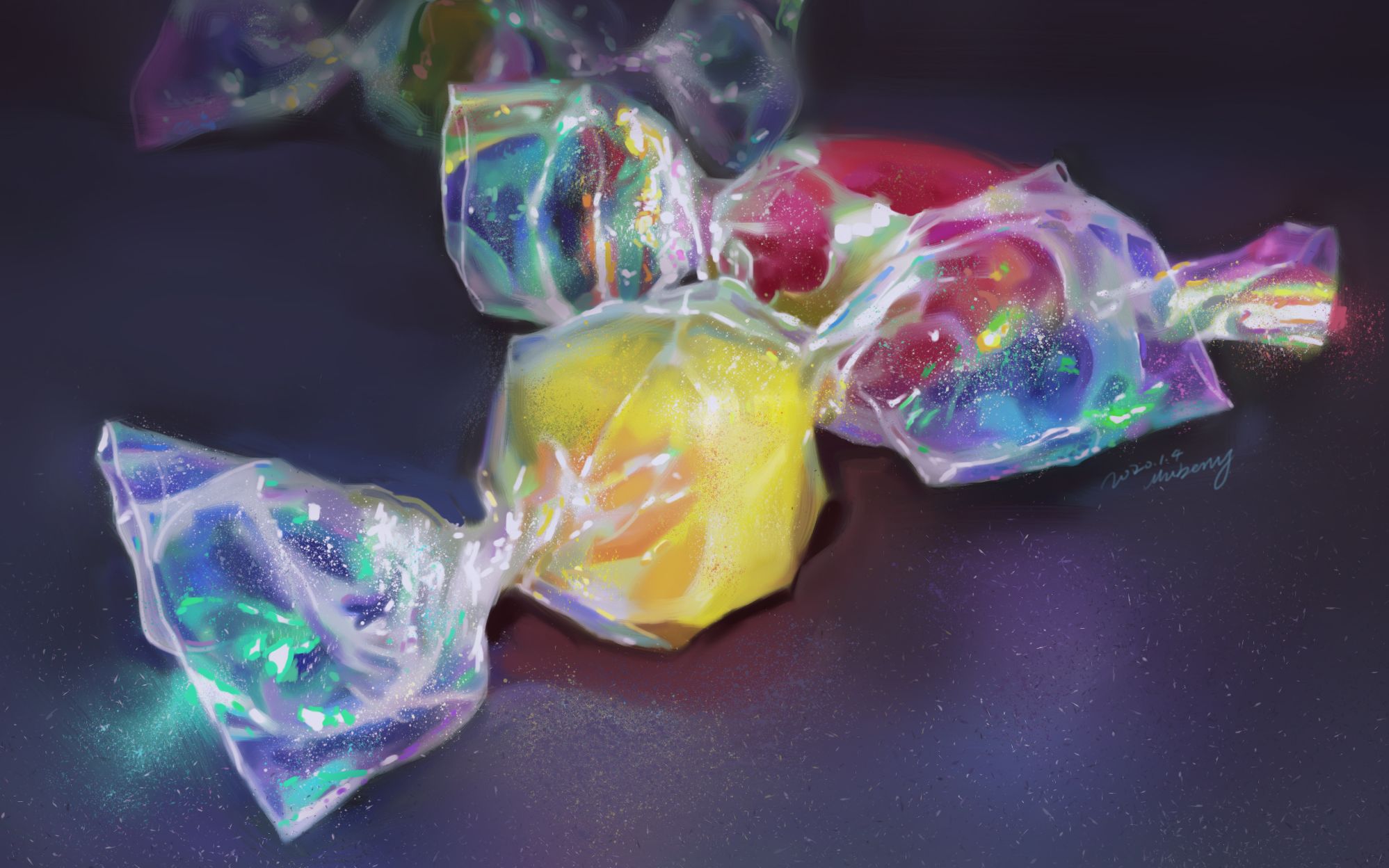 【绘画过程】星空镭射糖果_哔哩哔哩_bilibili