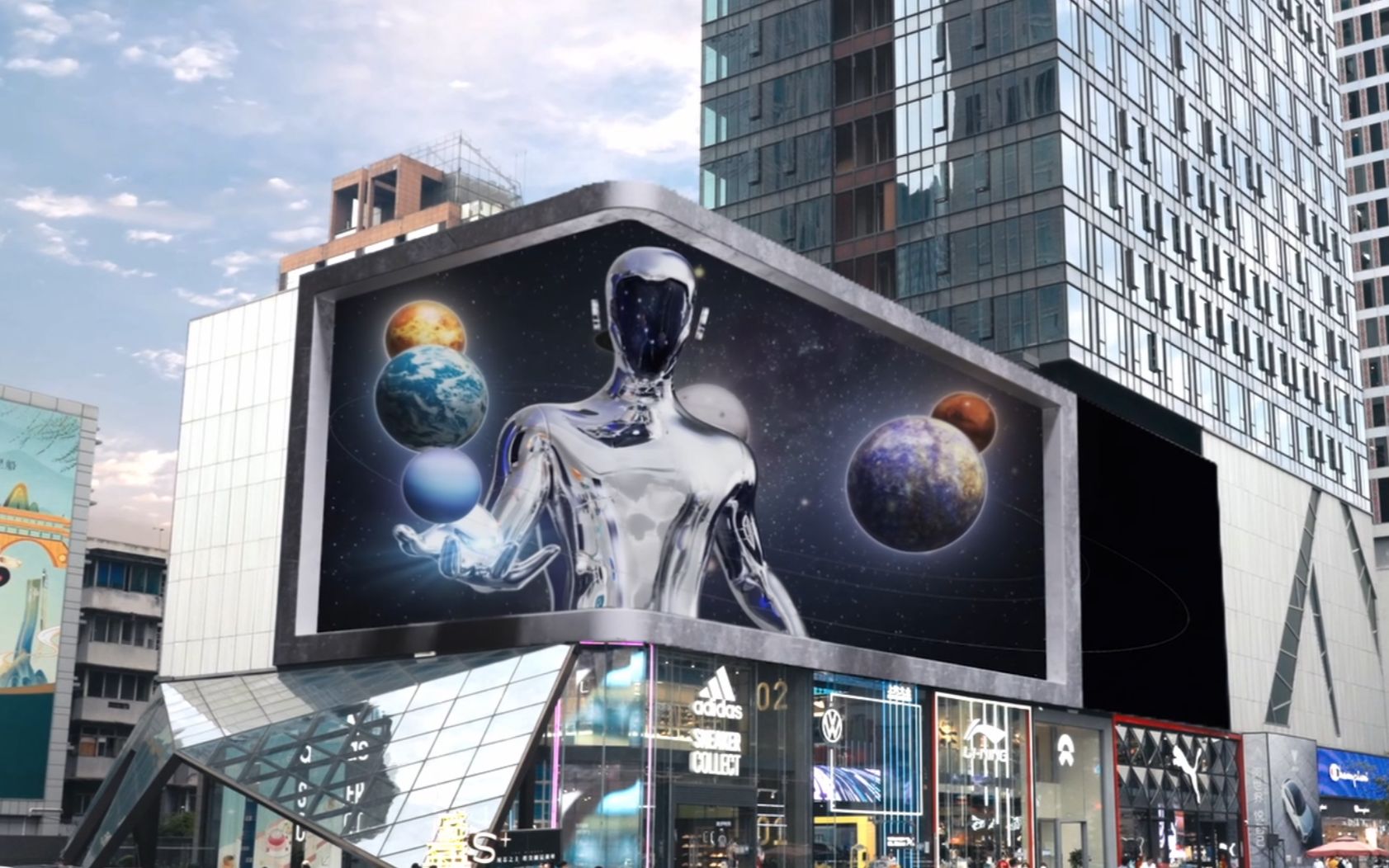 裸眼3d丨成都太古里惊现3d巨人