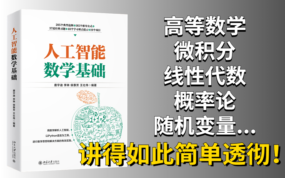 [图]太全面了！这位浙大博士终于把人工智能那些难懂的数学知识点（高数、微积分、线性代数、概率论...）讲得如此简单透彻了！