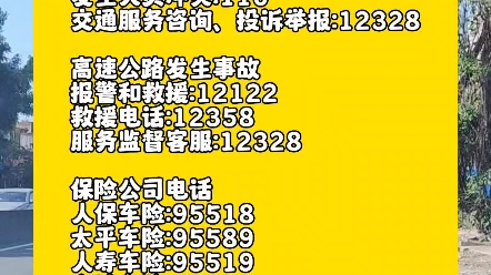 新手司机上路,要知道这些电话号码,以备不急之需#汽车知识 #汽车小知识 #交管12123哔哩哔哩bilibili