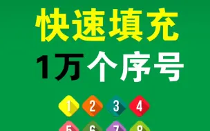 Download Video: Excel只用3秒输入一万个序号！