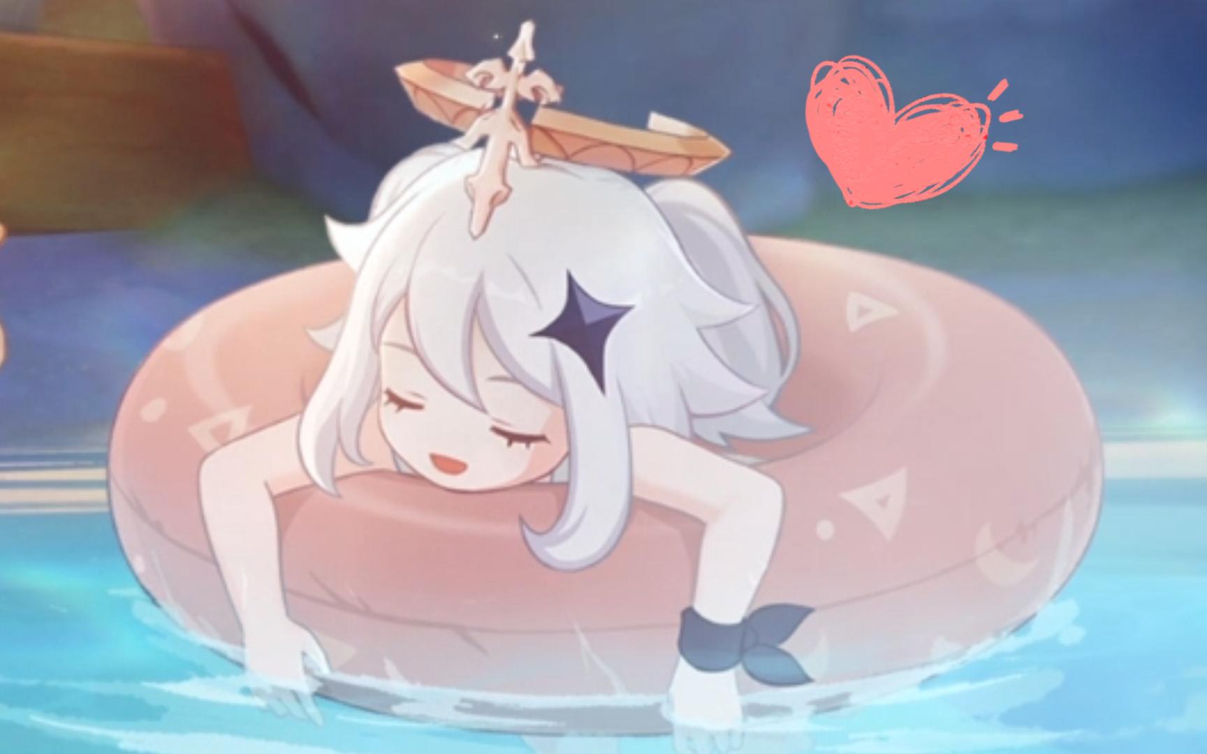 【原神】双马尾小派蒙!一起来泡温泉吧!