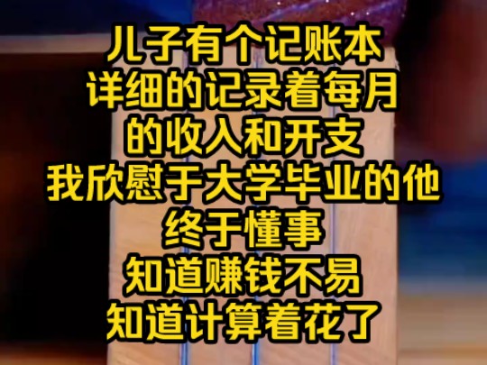 儿子有个记账本,详细的记录着每月的收入和开支,我欣慰于大学毕业的他终于懂事,知道赚钱不易知道计算着花了哔哩哔哩bilibili