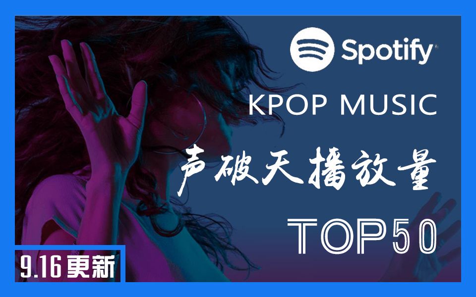 spotify170916更新声破天kpopmusic最高播放量top50