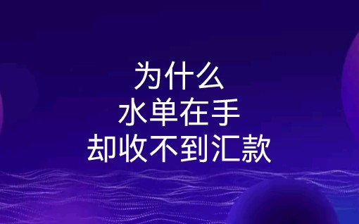 做外贸,水单在手,却收不到汇款,有可能有这些原因.哔哩哔哩bilibili