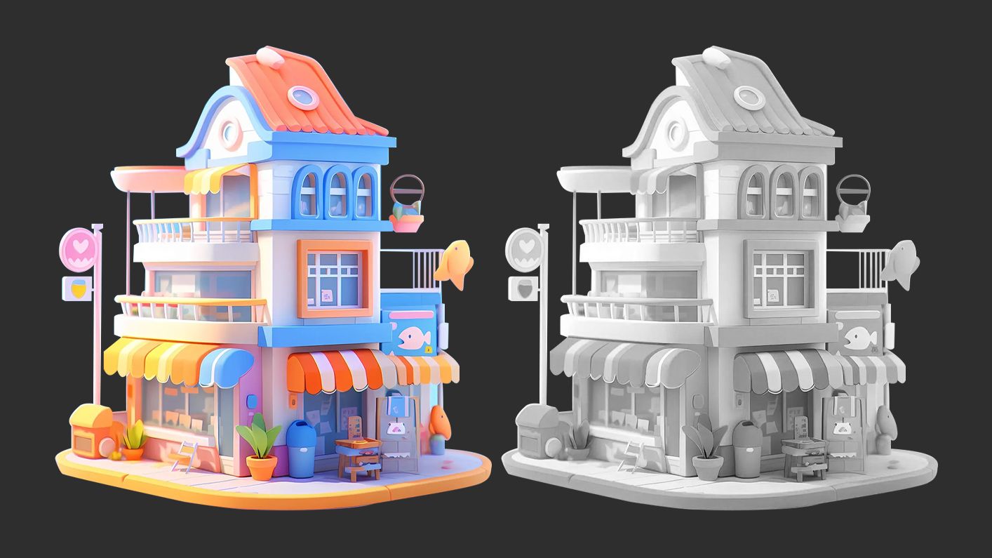 卡通小房子场景模型制作,零基础场景建模案例教程
