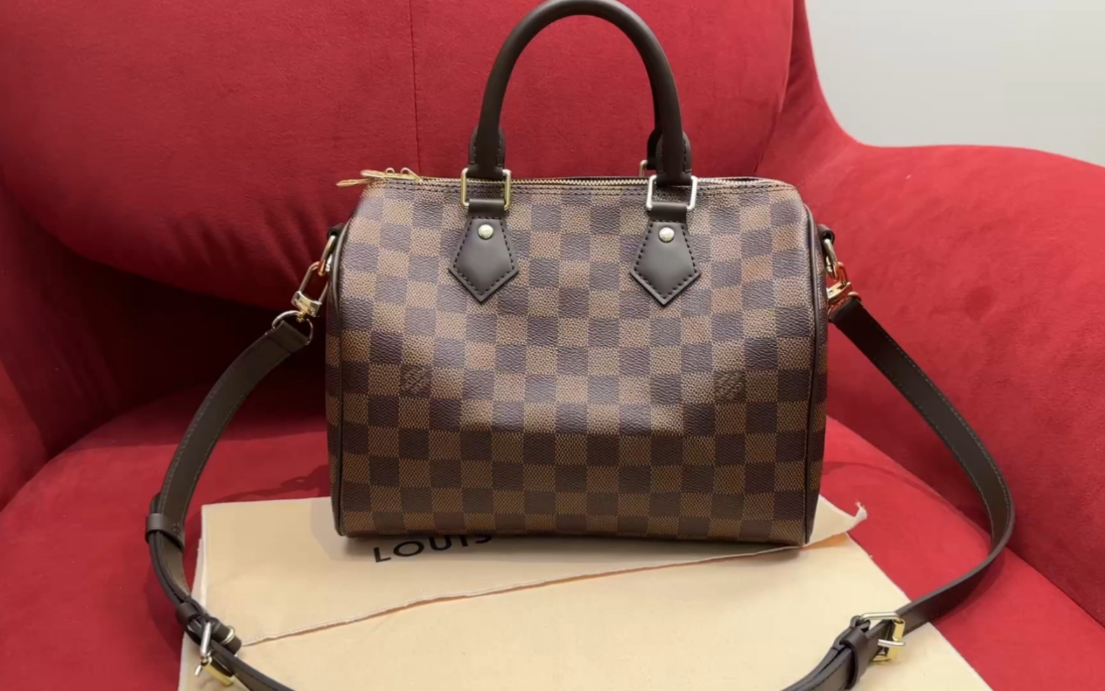 lv speedy25波士顿棋盘格 太漂亮了