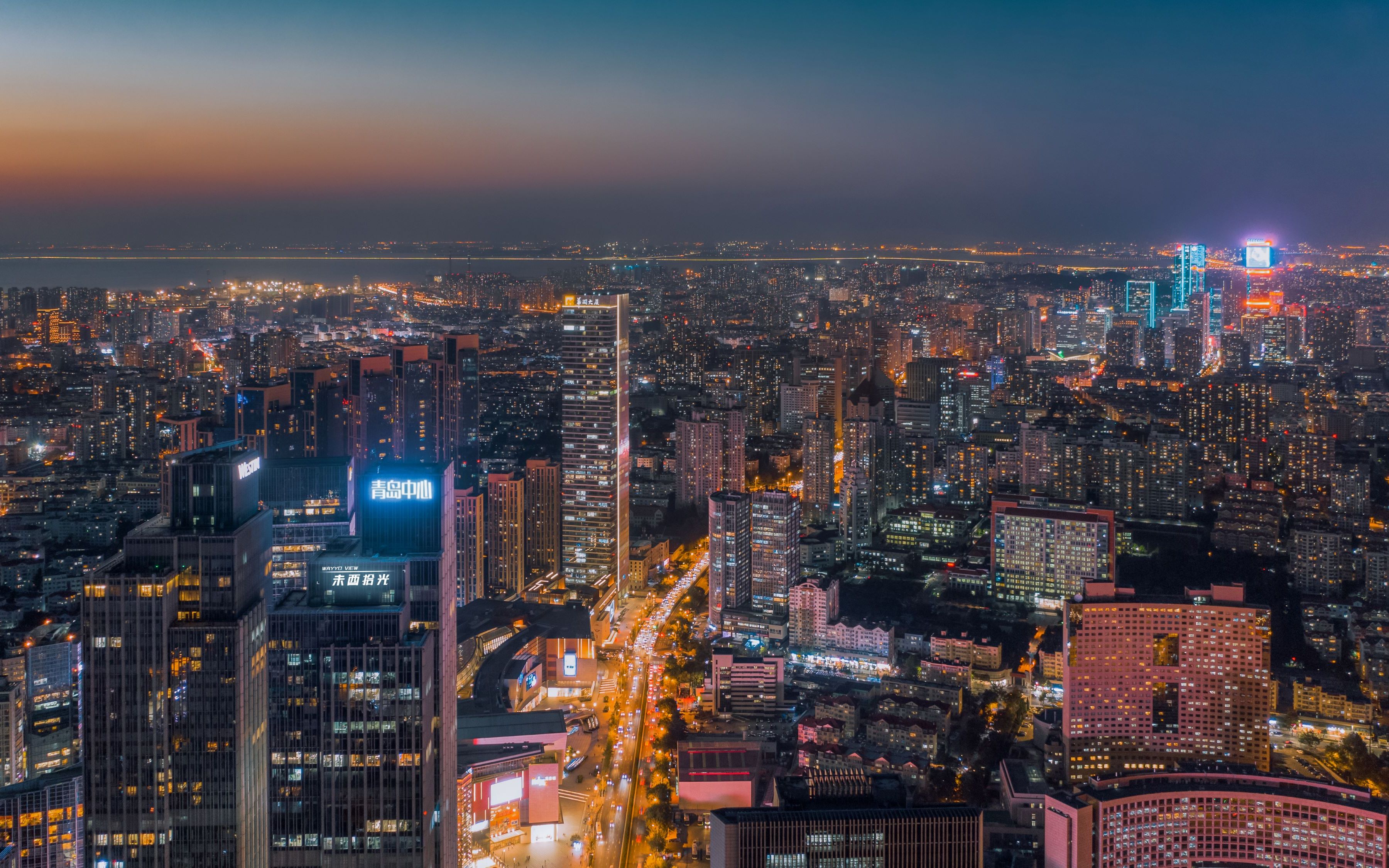 活动作品节电模式下的青岛城市内透