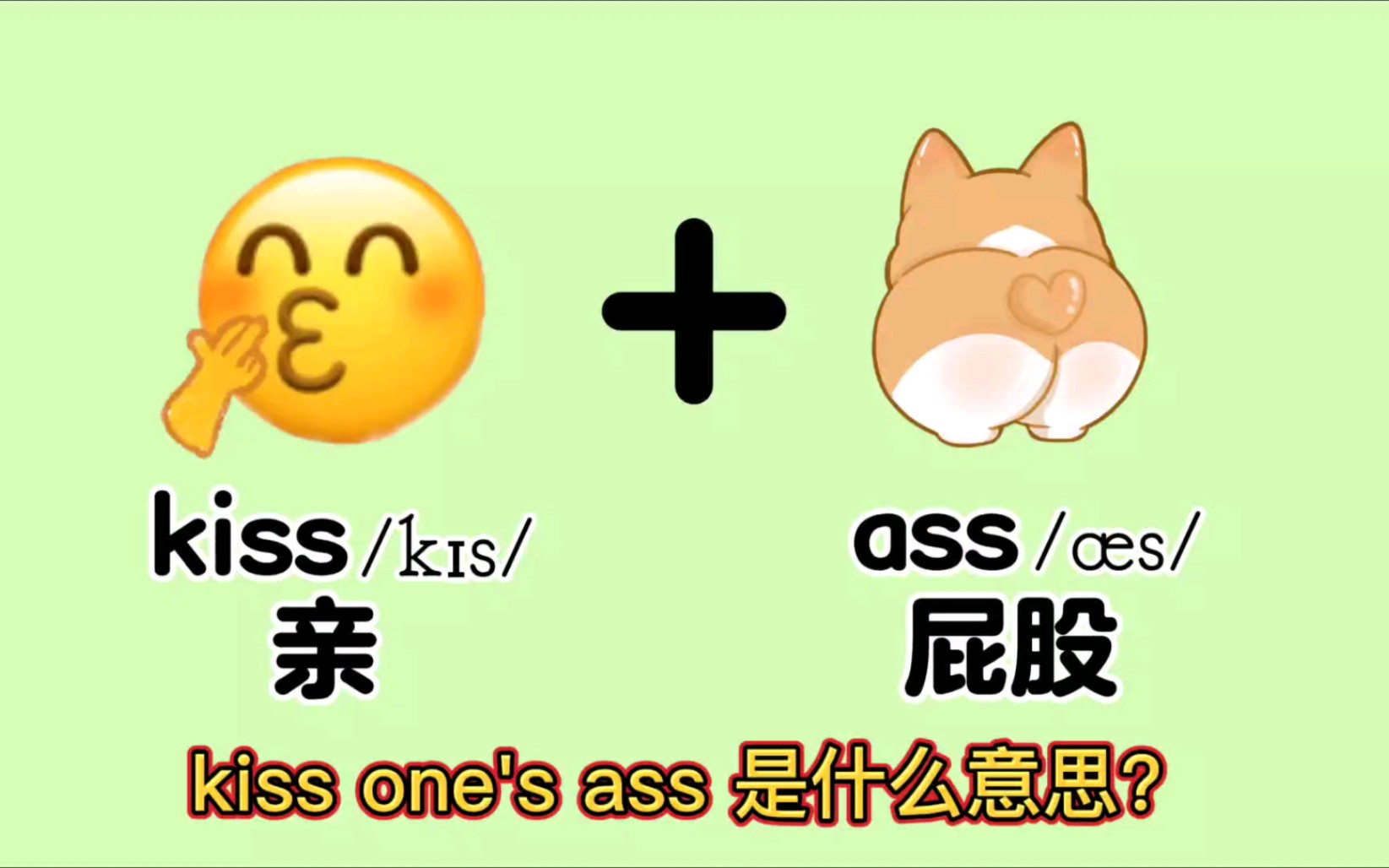 kiss是“亲”,ass是“屁股”,那 kiss one's ass 是啥意思?哔哩哔哩bilibili