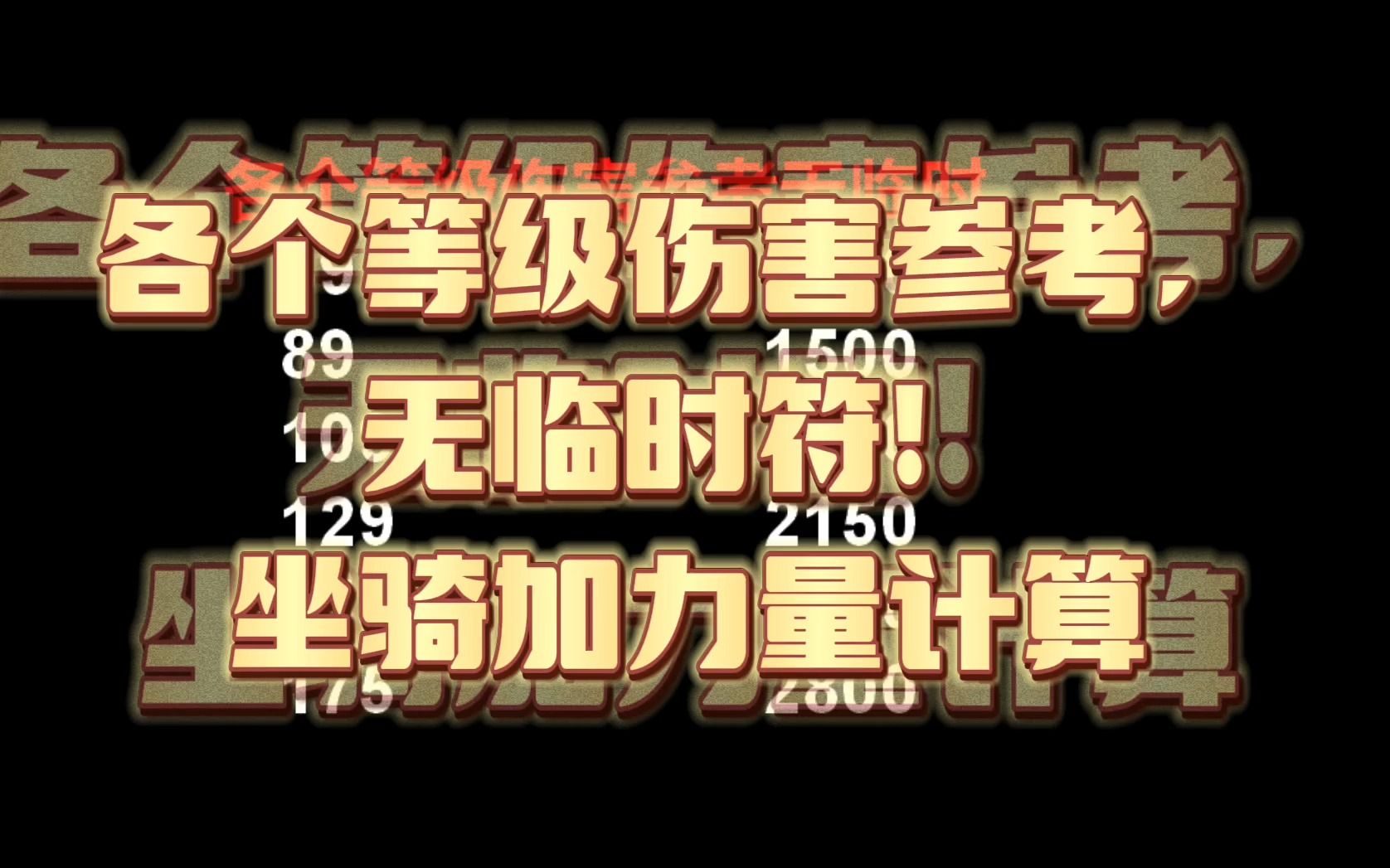 梦幻物理角色各个等级伤害达标属性参考无临时符,坐骑加力量计算梦幻西游2