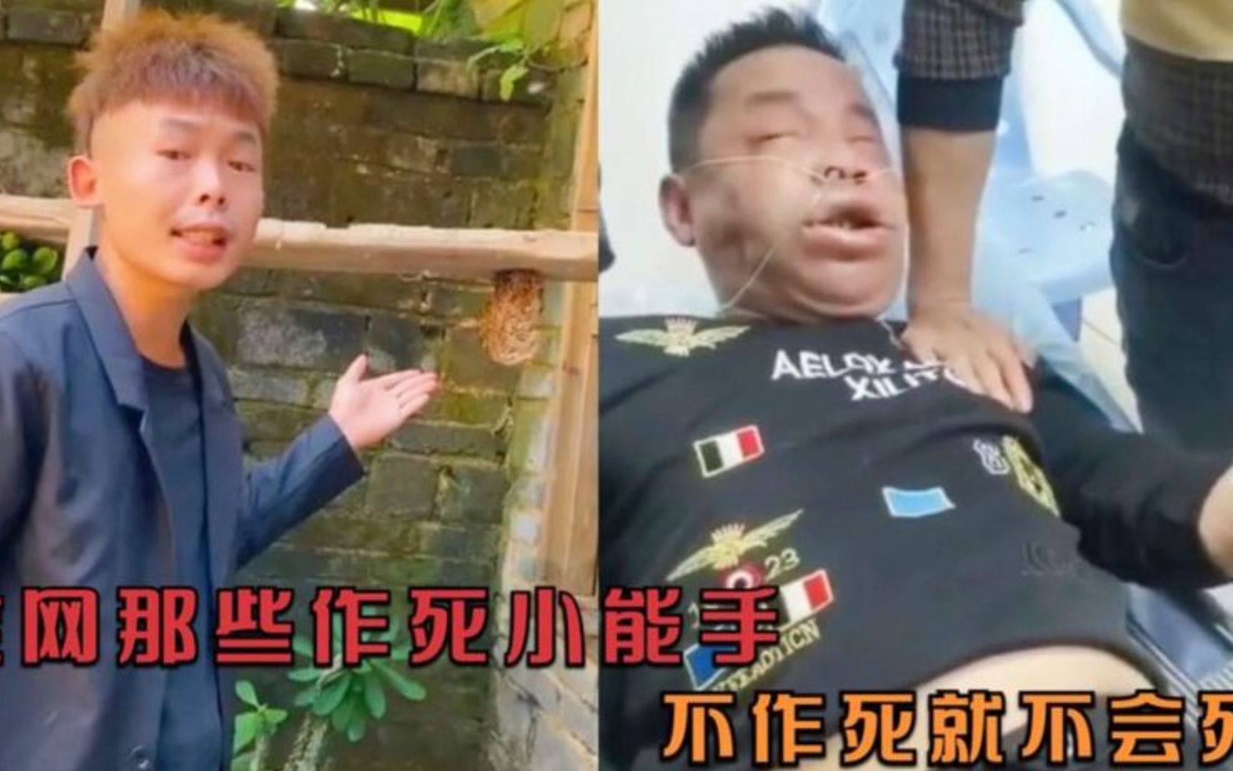 [图]盘点那些作死小能手，第一次听到蜈蚣叫 #作死 #吃席