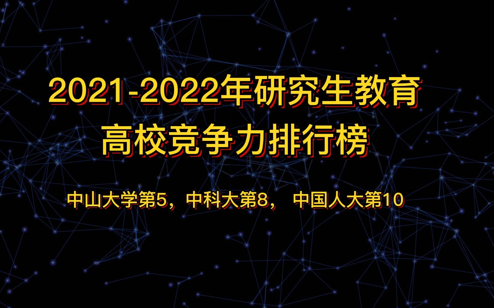 20212022年研究生教育高校竞争力排行,复旦仅排第12,令人意外;中山大学第5,中科大第8哔哩哔哩bilibili