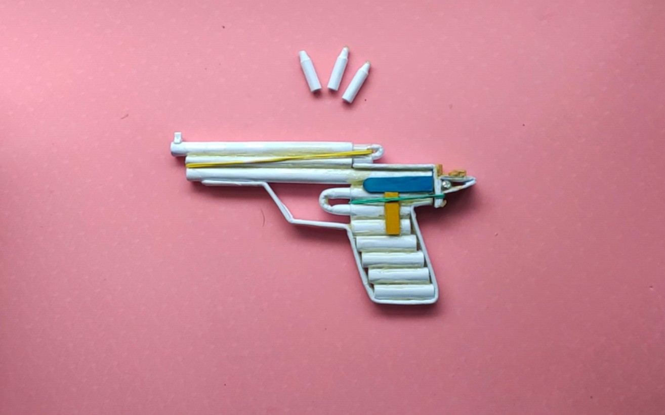 纸卷a4纸入狱系列单发纸卷小手枪给小孩手工玩具可发射