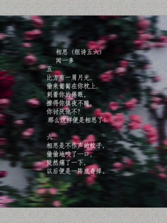 每日一诗:闻一多《相思》(组诗5-6)