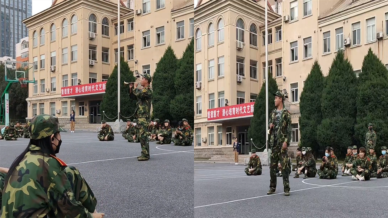 [图]看到乐器就输了！高校军训才艺比拼，民乐系男生一出场燃爆全场