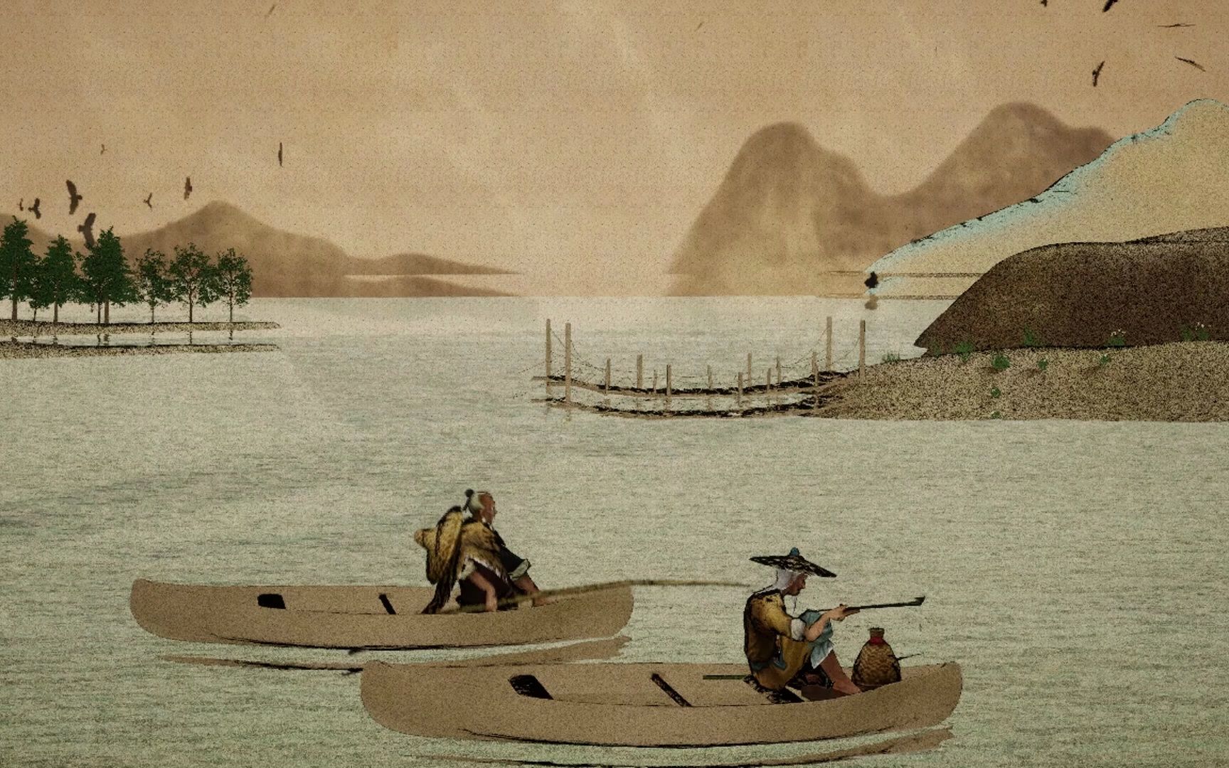 水墨风场景《富春山居图》