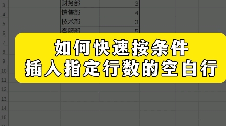 Excel表格:如何快速按条件插入指定行数的空白行 #电脑基础表格教程 #表格 #玩转office哔哩哔哩bilibili