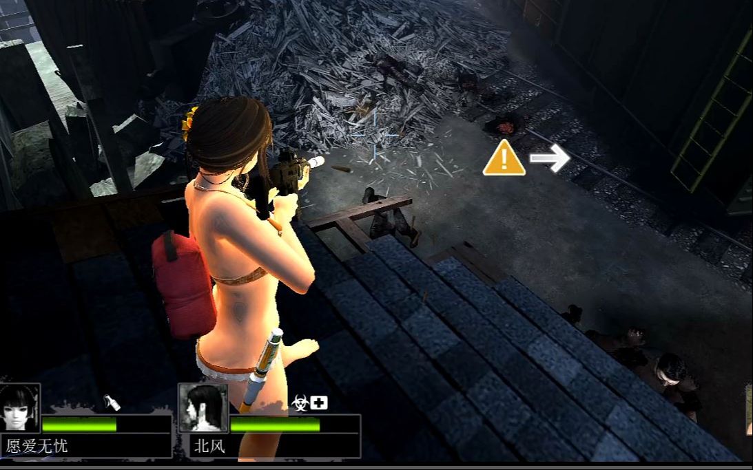 【l4d2】第三人称美少女mod,四人欢乐开黑!(血腥收获:农舍)