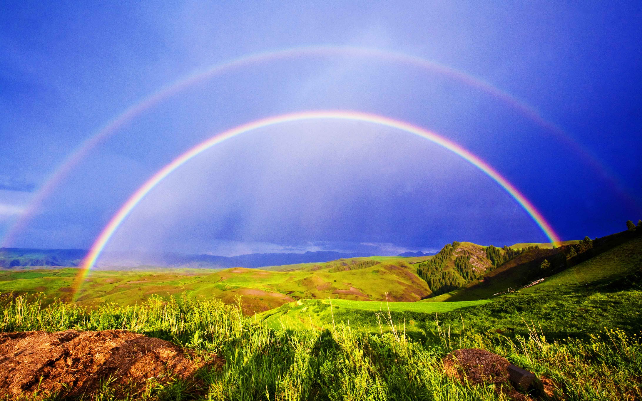 罕见的【双彩虹】