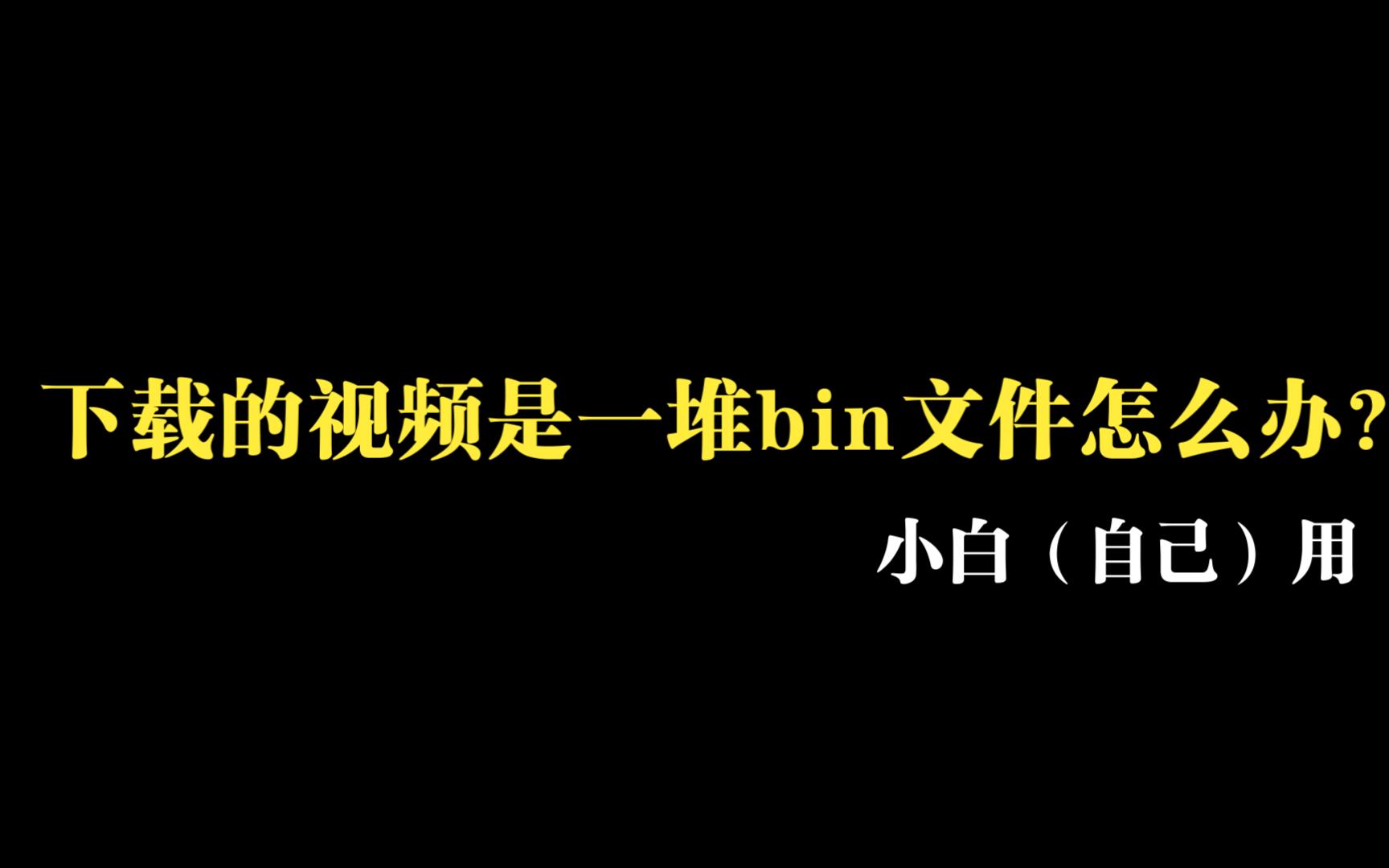 两分钟不到教你一堆怎么转换bin文件的视频文件