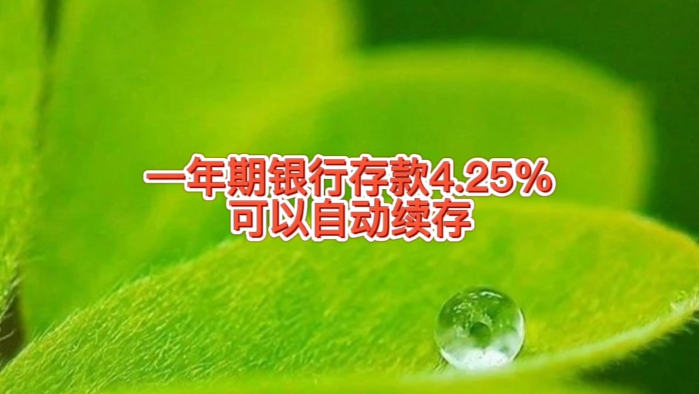 一年期银行存款年化利率4.25%,可以设置自动续存,转存注意什么,帮忙关注作者多评论,长按点赞收藏转发,只回复粉丝问题哔哩哔哩bilibili