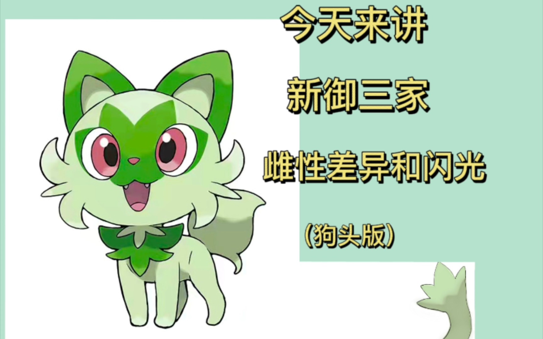 新御三家雌雄差异和闪光(狗头版)