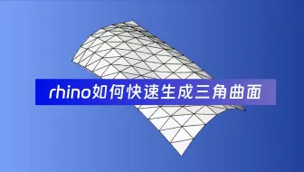 rhino如何快速生成三角形曲面