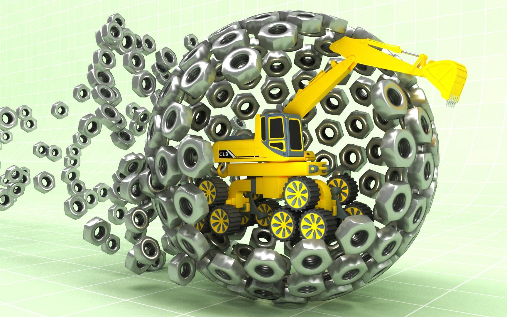 机器人变化2 少儿益智趣味动画 工程车玩具动画片 儿童挖掘机视频