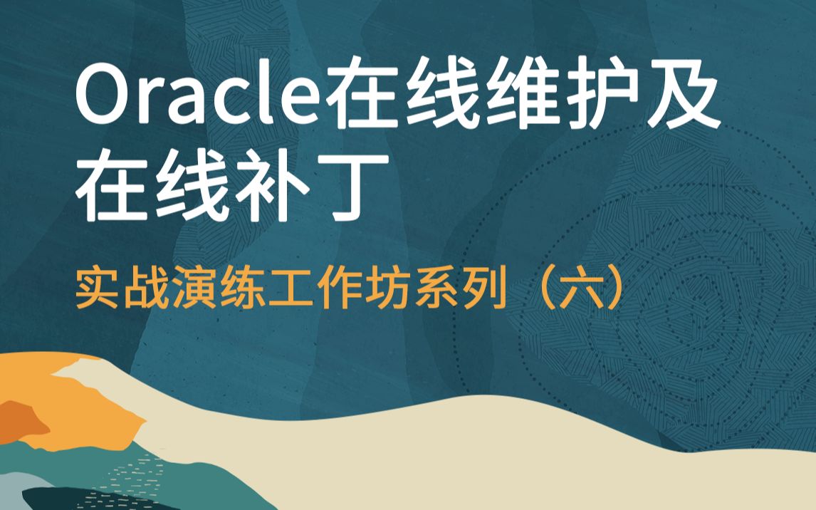 【Oracle 公益课堂】Oracle在线维护及在线补丁 实战演练工作坊系列(6)哔哩哔哩bilibili