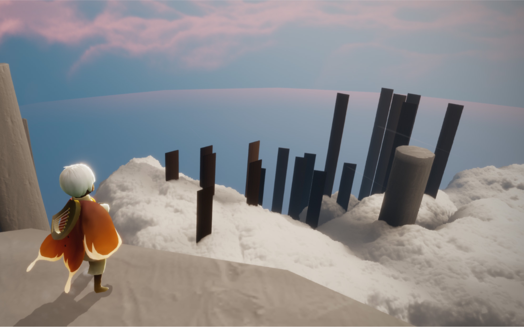 【sky光遇】在梅花桩下用竖琴弹《追光者》_哔哩哔哩_bilibili