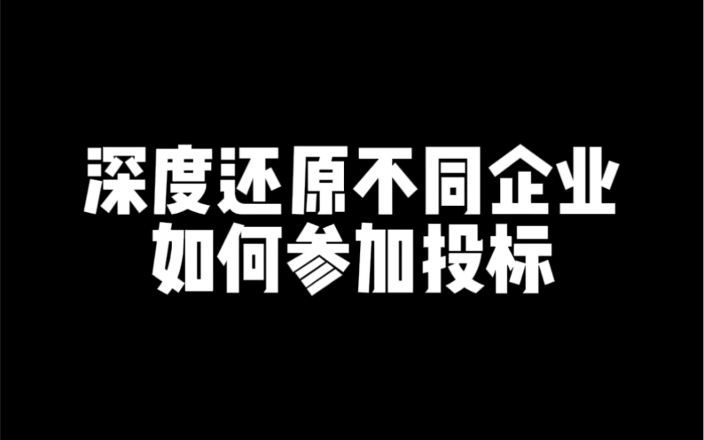 深度还原不同企业参加投标哔哩哔哩bilibili