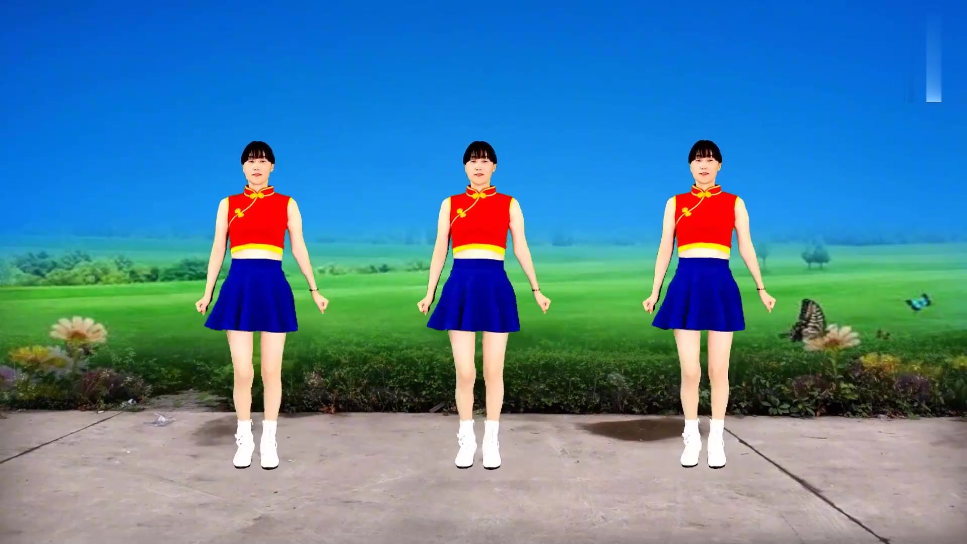 老歌新跳广场舞天蓝蓝凤凰传奇演唱越跳越喜欢