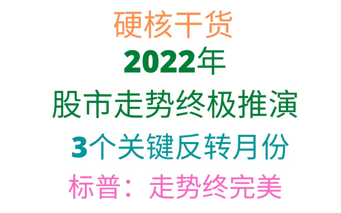 第394期「幂的暴涨股」2022年股市走势终极推演  硬核干货! 注意关键3个反转月份  标普:走势终完美!哔哩哔哩bilibili