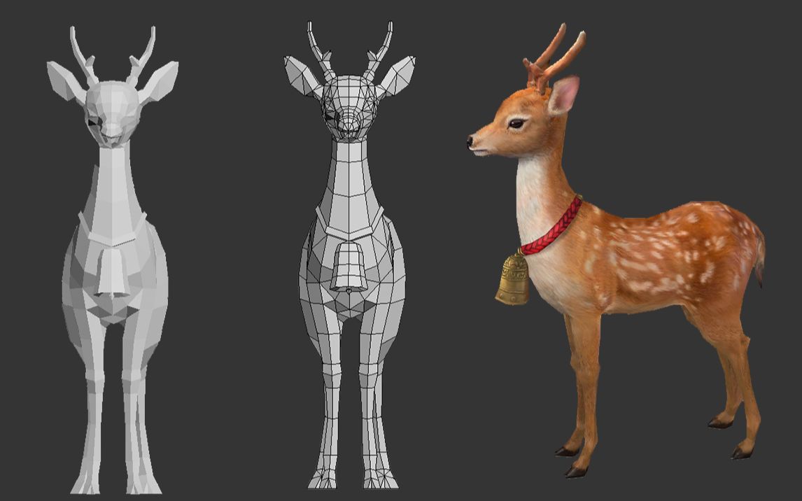 【3dmax零基础建模】0基础学习动物模型建模,用3dmax制作一只梅花鹿