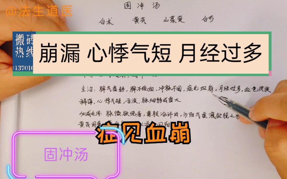 缓解崩漏 心悸气短 月经过多现代方剂——固冲汤应用学习哔哩哔哩bilibili