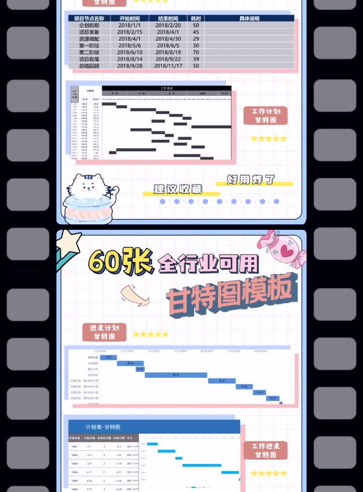 60套全行业通用Excel甘特图模板.xls(简介附电子版)哔哩哔哩bilibili