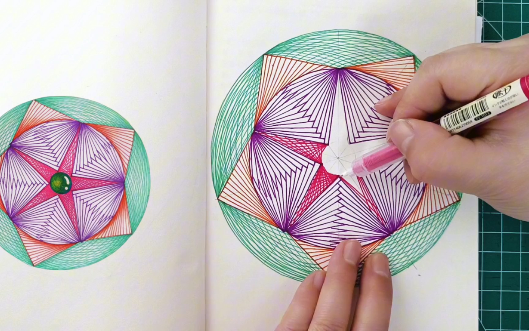 控线练习‖直线画花94含苞待放