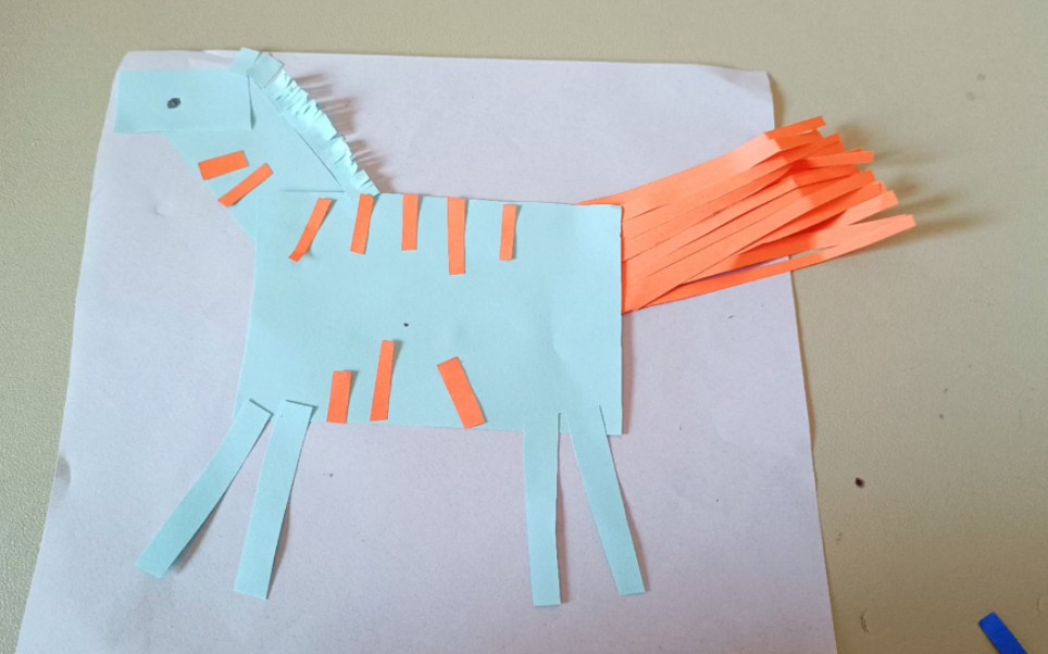 用图形贴斑马啦!亲子手工就这么玩