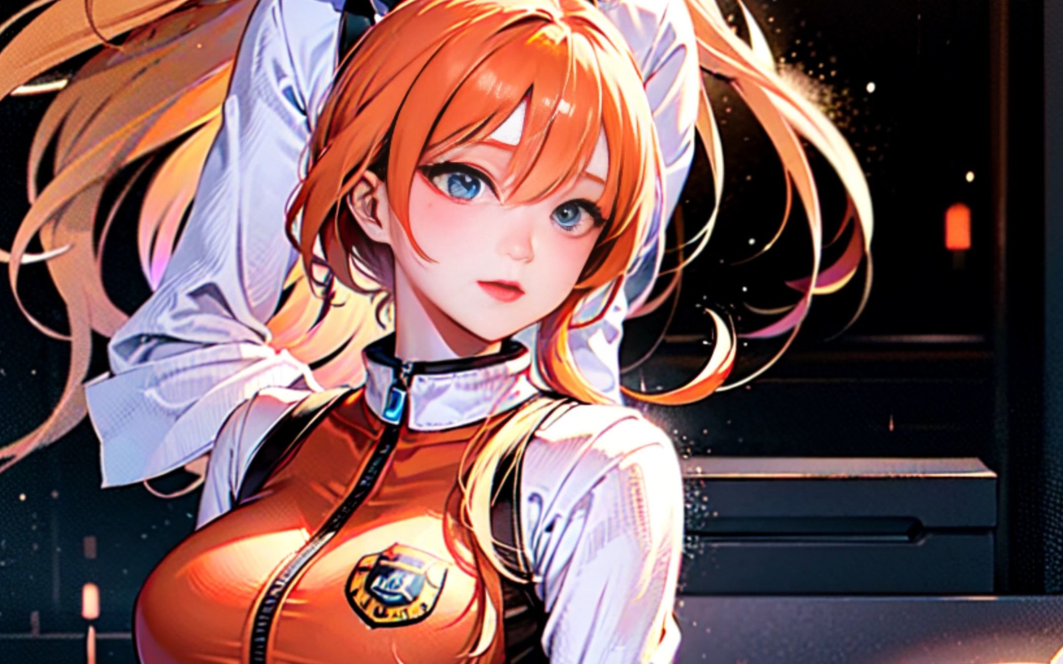 ai绘画,霓虹灯下的美少女