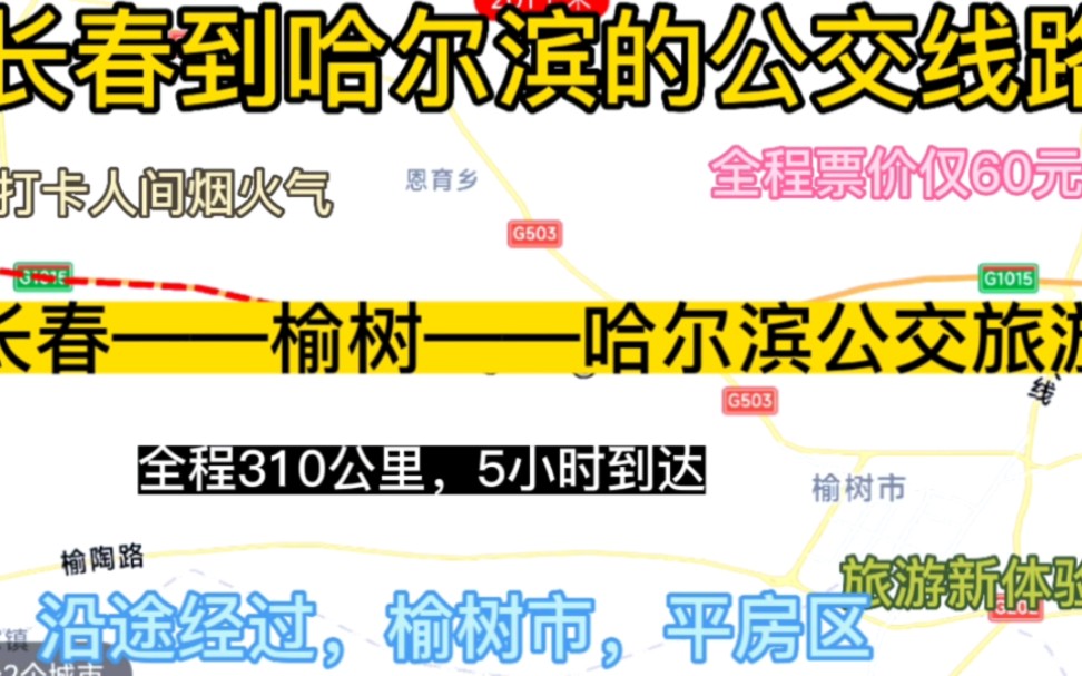 长春开往哈尔滨的公交线路来了,全程票价仅60元,沿途经过,榆树市哔哩哔哩bilibili