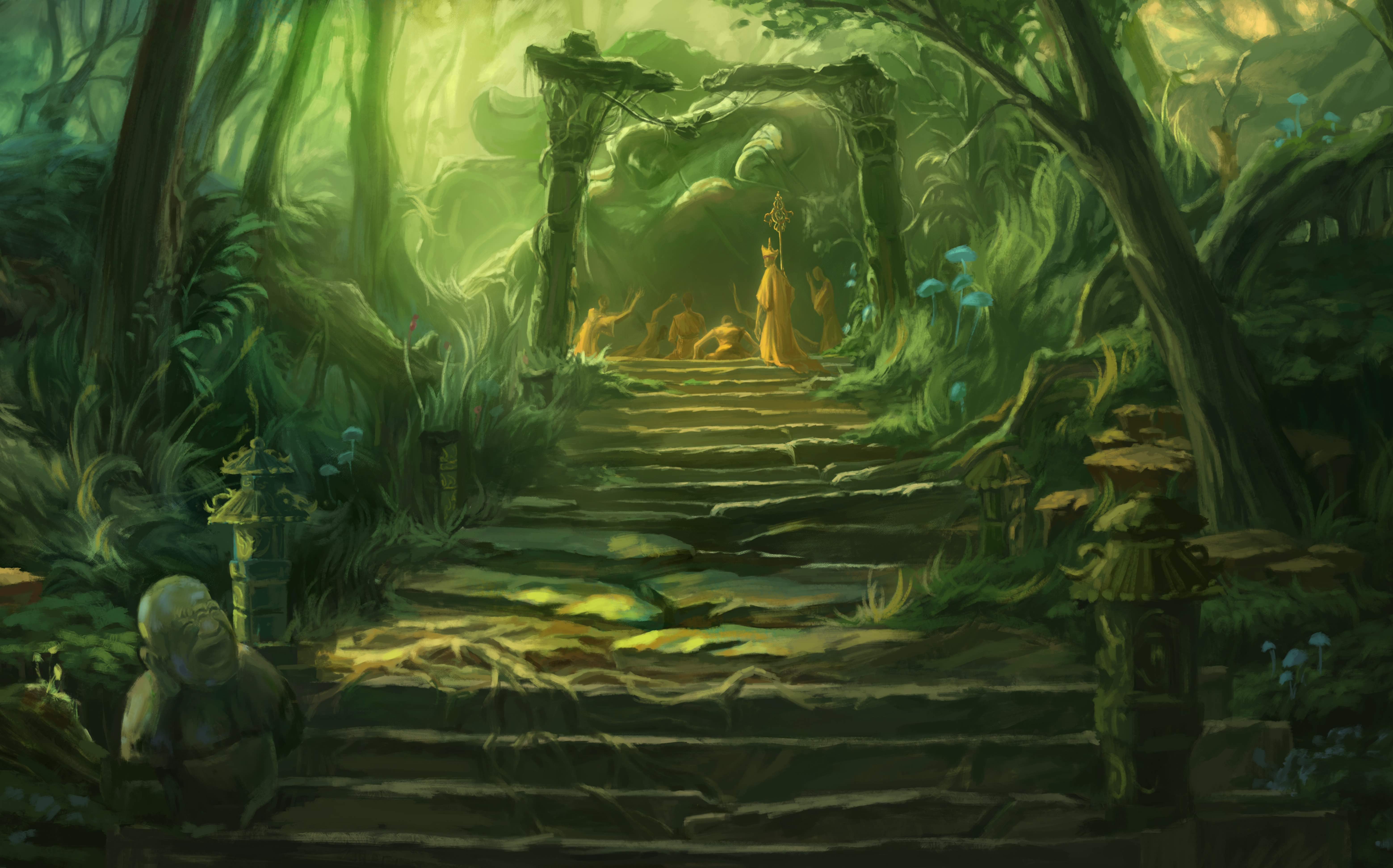 【ps厚涂】场景练习其二 画面故事及绿色调的尝试