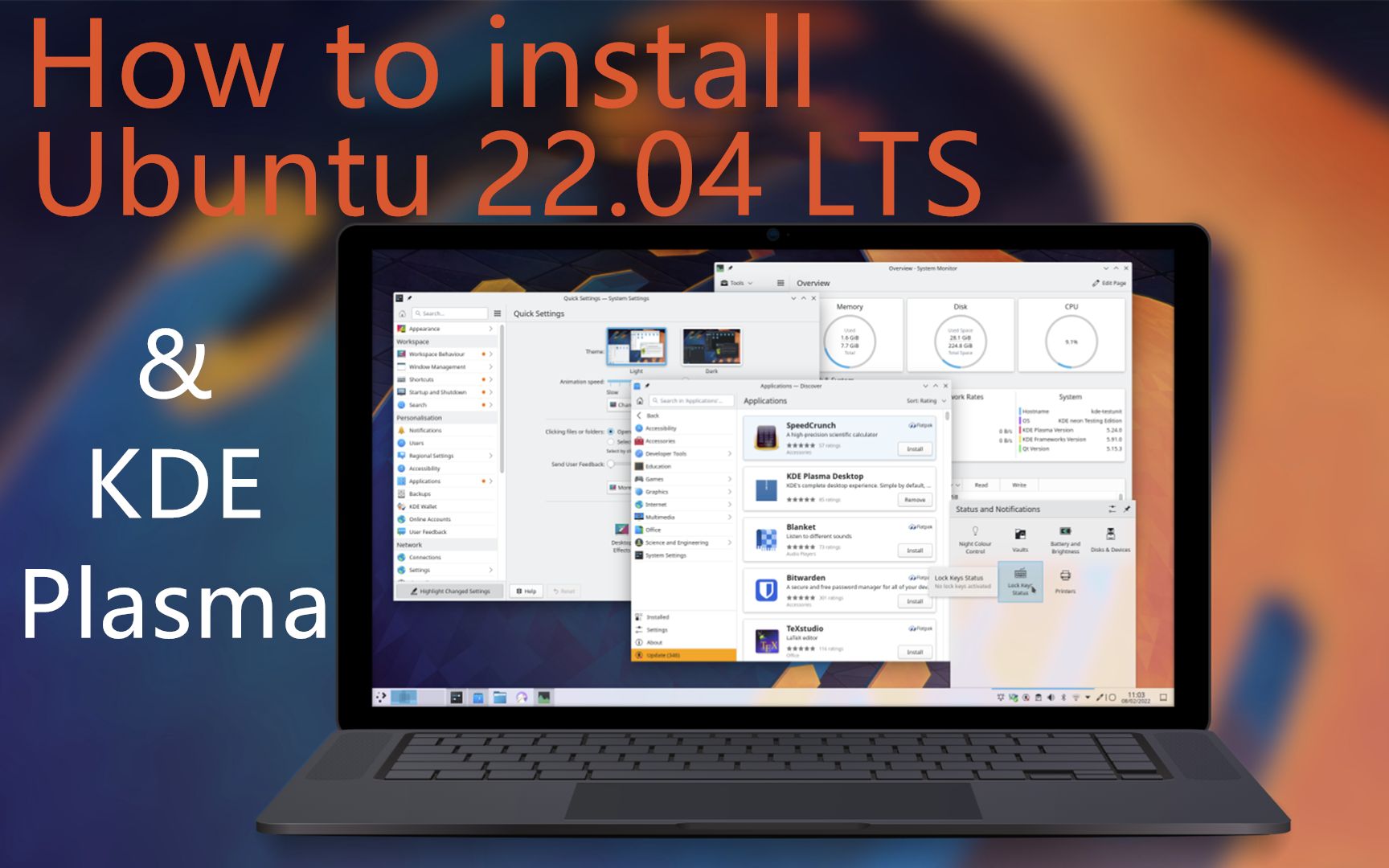 教你如何安装最新Ubuntu 22.04 LTS | 2022 | Kde Plasma Desktop 5.24哔哩哔哩bilibili