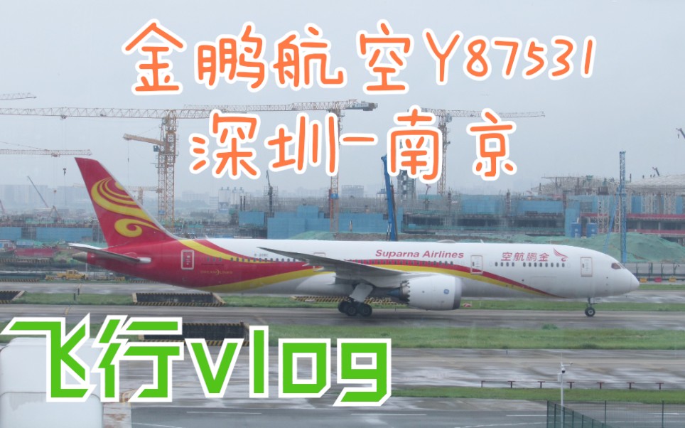 【飞行vlog】〔金鹏航空Y87531深圳宝安南京禄口〕宽体机初体验哔哩哔哩bilibili