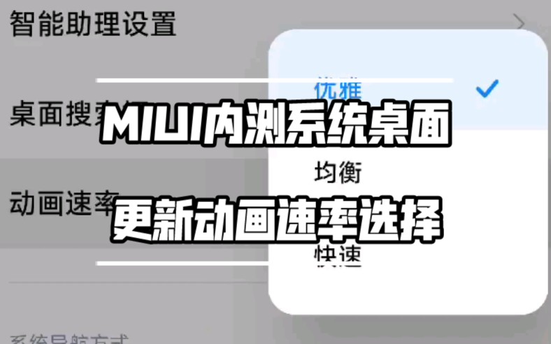 小米MIUI内测系统桌面更新动画速率选择~哔哩哔哩bilibili