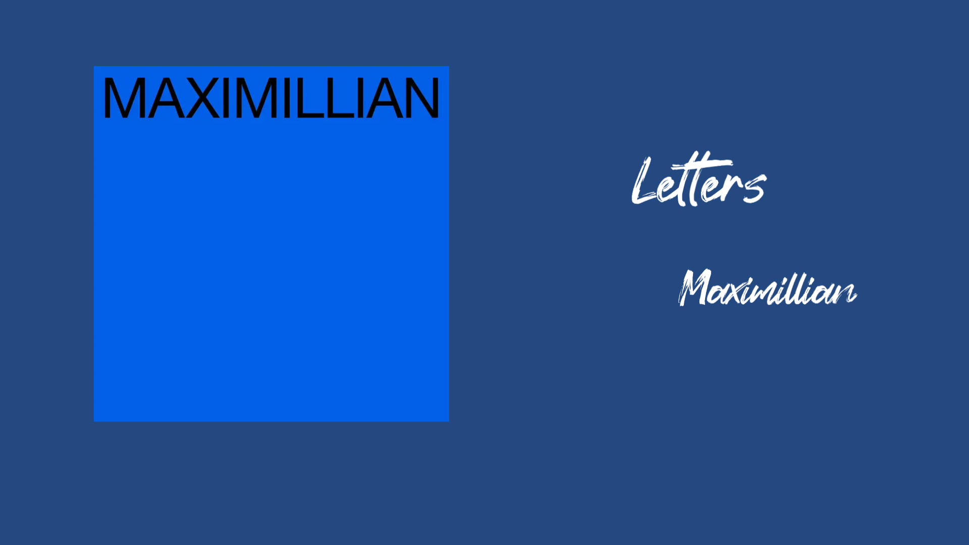 [图]Maximillian《Letters》