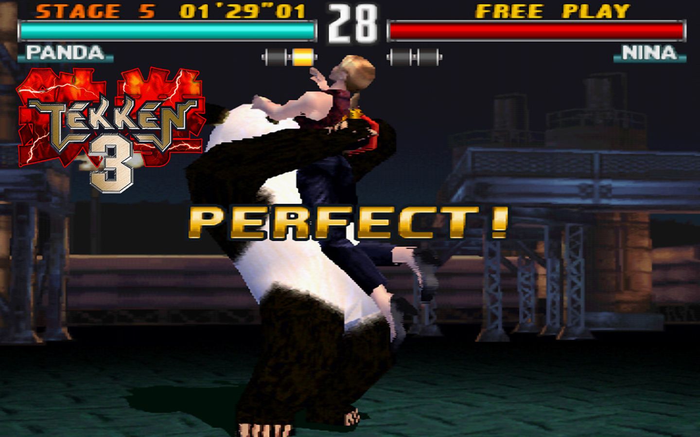 街机游戏铁拳3熊猫原声tas通关boss变身就为了闻一下熊猫屁