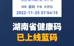 下载视频: 湖南省健康码已上线蓝码